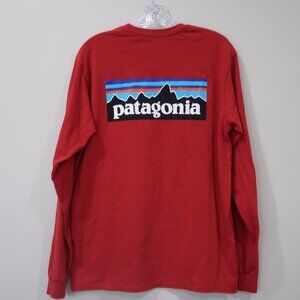 Patagonia Long Sleeve Responsibili-Tee - Washed Red - Men's Size Medium